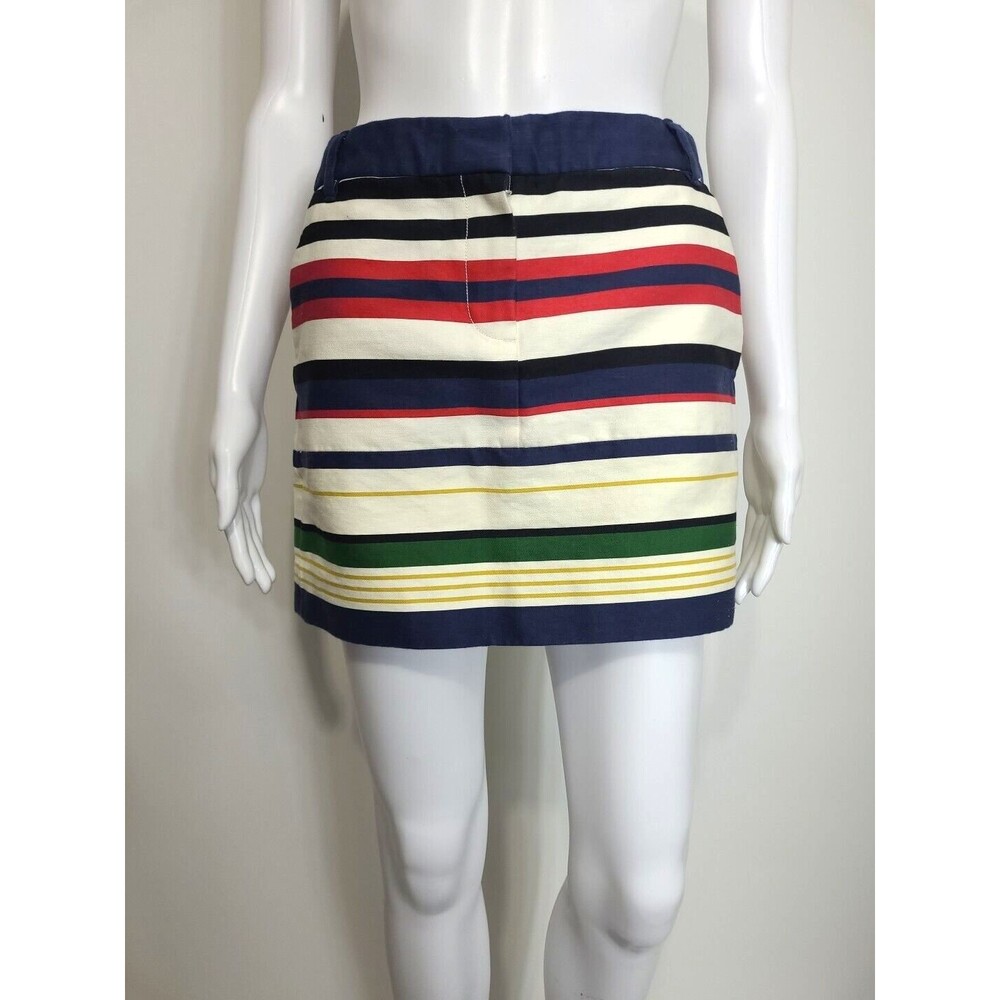 J Crew Mini Skirt Size 0 Multicolor Striped - Picture 1 of 11